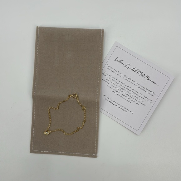 Marrin Costello x Cutateur Soleil Gold Bracelet w/ white topaz 7.25" NWT S22 - Picture 8 of 11